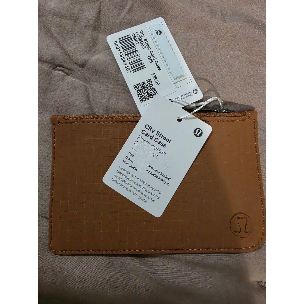 Lululemon City Street Card Case Cinder Brown Zip Wallet LU9BQ9S CBRO NWT